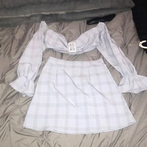 Plaid Women's Skirt in Light Gray